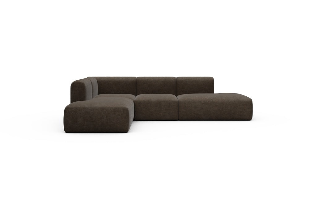 Rund Casual Modular Sofa - Configurations 1 - F3H - 296 x 224 cm - Open-end + 2 Seater + Open-end - 411 Esina Cedar Brown