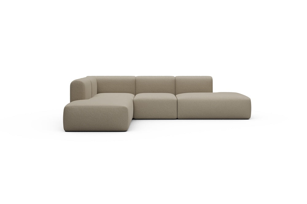 Rund Casual Modular Sofa - Configurations 1 - F3H - 296 x 224 cm - Open-end + 2 Seater + Open-end - 445 Satya Natural Biege