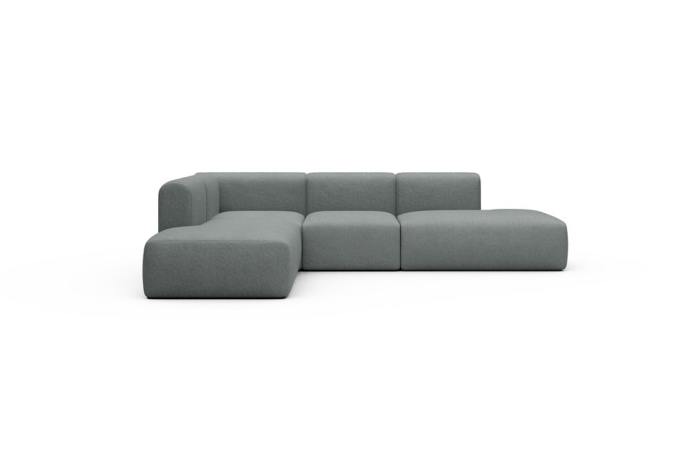 Rund Casual Modular Sofa - Configurations 1 - F3H - 296 x 224 cm - Open-end + 2 Seater + Open-end - 485 Denari Soft Grey