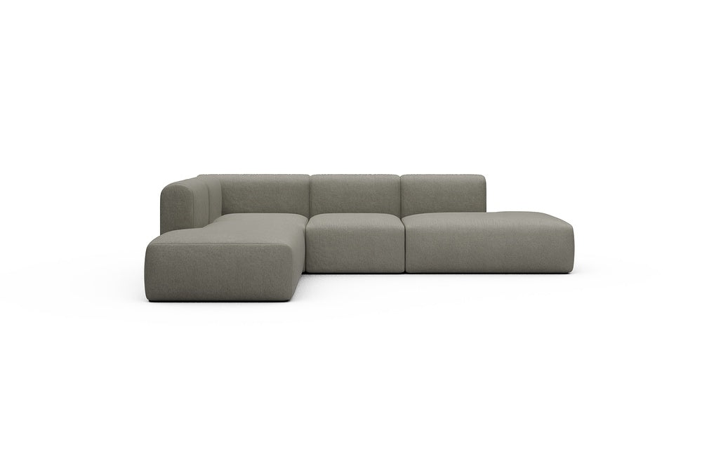 Rund Casual Modular Sofa - Configurations 1 - F3H - 296 x 224 cm - Open-end + 2 Seater + Open-end - 486 Denari Warm Grey