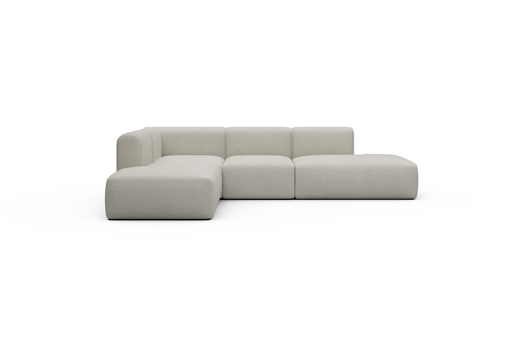 Rund Casual Modular Sofa - Configurations 1 - F3H - 296 x 224 cm - Open-end + 2 Seater + Open-end - 487 Denari Clean Beige