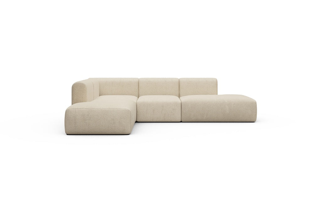 Rund Casual Modular Sofa - Configurations 1 - F3H - 296 x 224 cm - Open-end + 2 Seater + Open-end - 496 Casone Natural Beigie