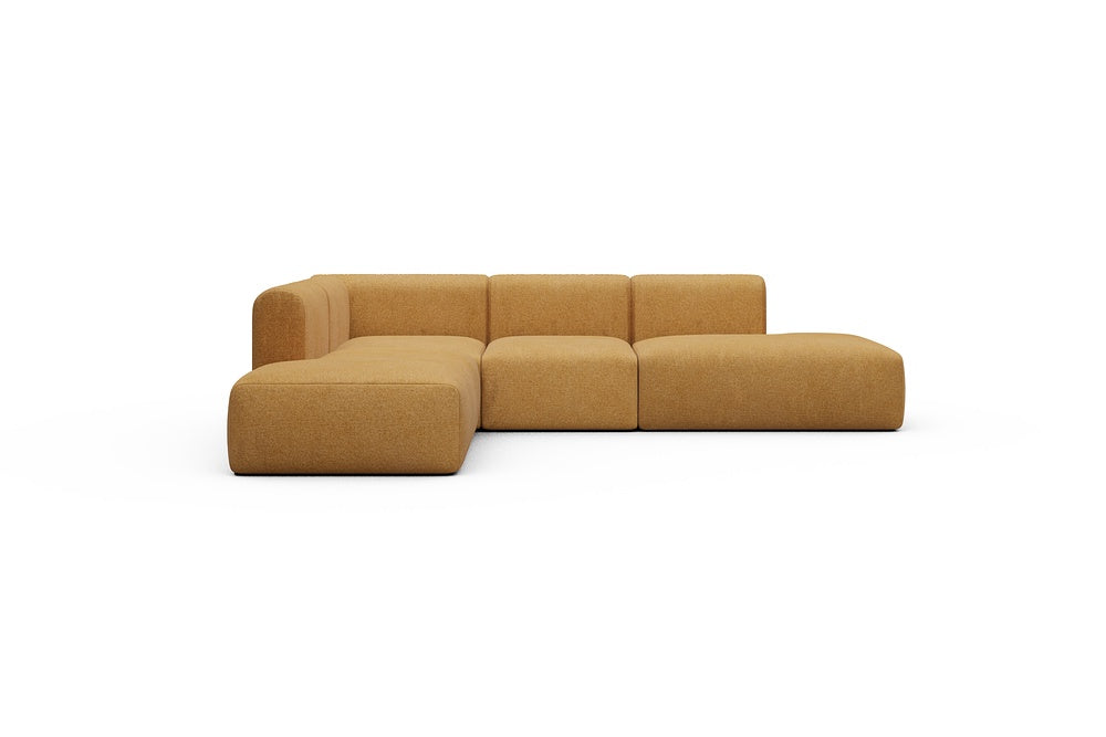 Rund Casual Modular Sofa - Configurations 1 - F3H - 296 x 224 cm - Open-end + 2 Seater + Open-end - 497 Casone Warm Yellow