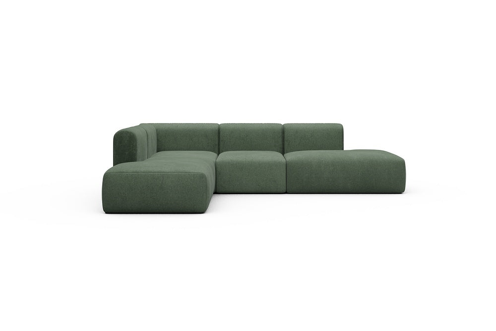 Rund Casual Modular Sofa - Configurations 1 - F3H - 296 x 224 cm - Open-end + 2 Seater + Open-end - 498 Casone Forest Green