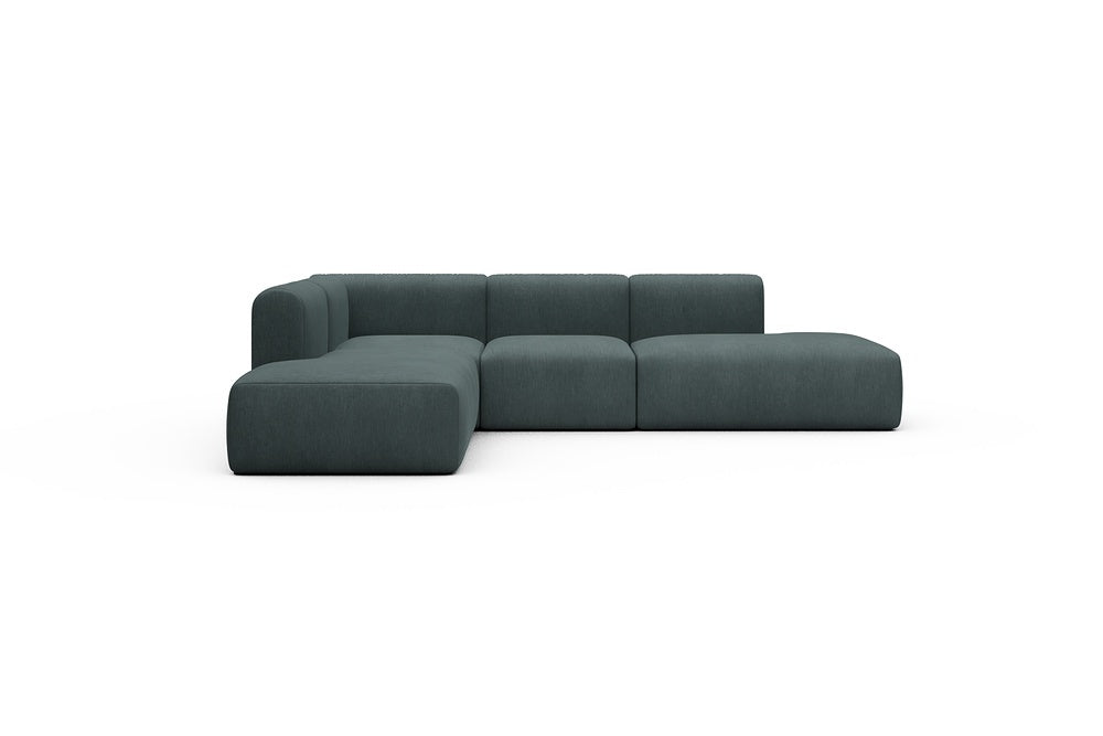 Rund Casual Modular Sofa - Configurations 1 - F3H - 296 x 224 cm - Open-end + 2 Seater + Open-end - 573 Vivus Dusty Blue