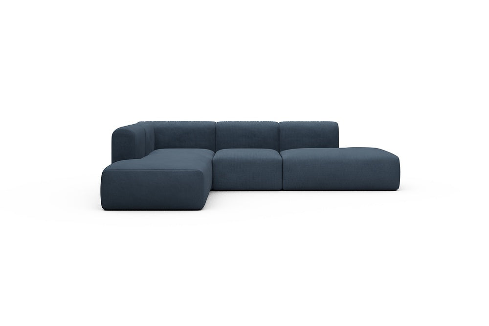Rund Casual Modular Sofa - Configurations 1 - F3H - 296 x 224 cm - Open-end + 2 Seater + Open-end - 768 Cura Oxford Blue
