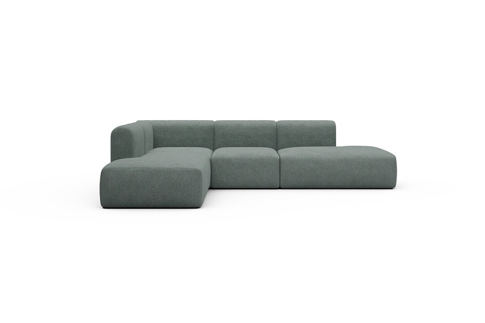 Rund Casual Modular Sofa - Configurations 1 - F3H - 296 x 224 cm - Open-end + 2 Seater + Open-end - 770 Carreno Cielo Blue