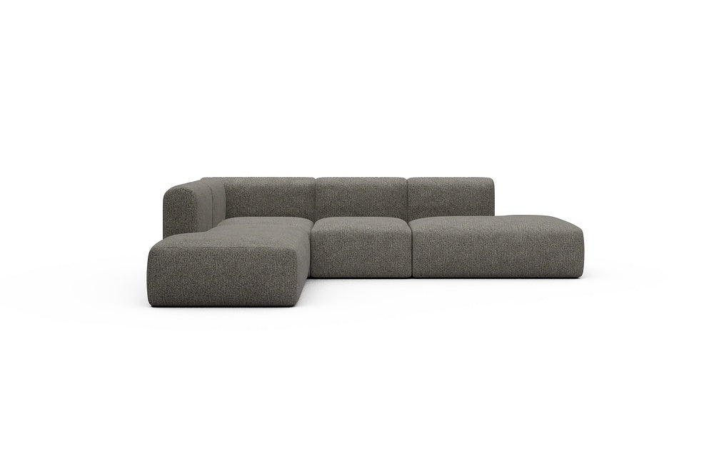 Rund Casual Modular Sofa - Configurations 1 - F3H - 296 x 224 cm - Open-end + 2 Seater + Open-end - 771 Carreno Sepia Brown