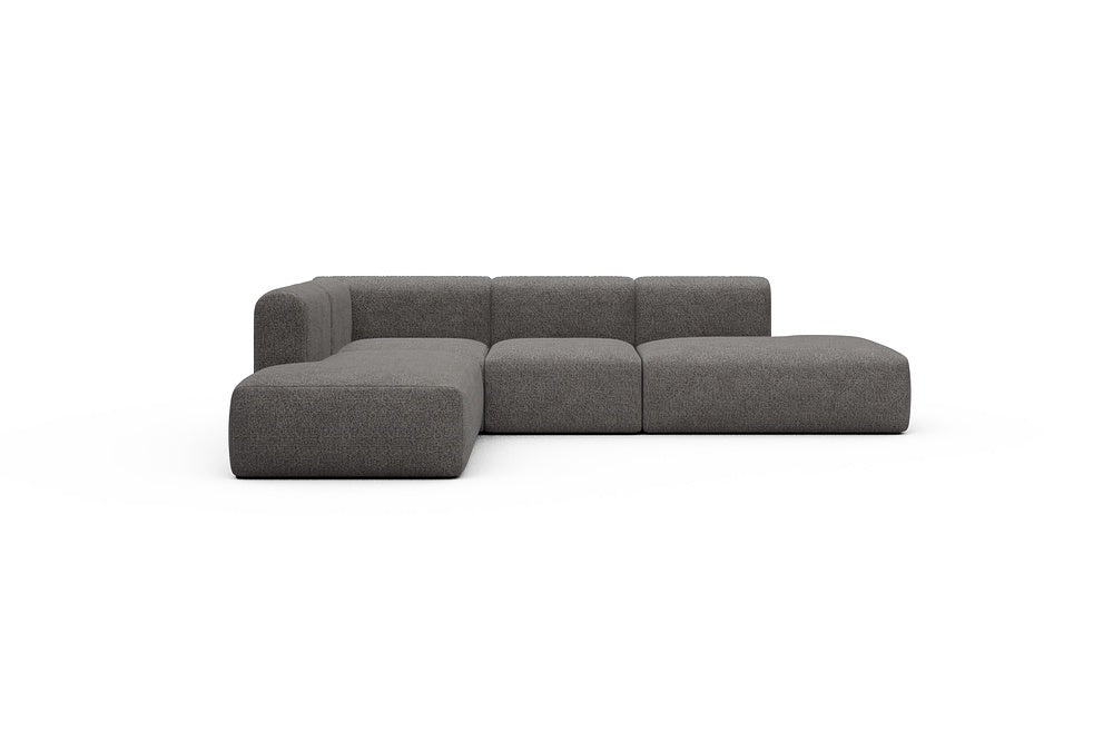 Rund Casual Modular Sofa - Configurations 1 - F3H - 296 x 224 cm - Open-end + 2 Seater + Open-end - 772 Carreno Salt & Pepper