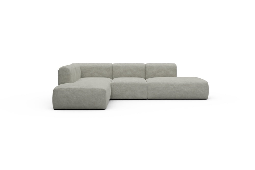 Rund Casual Modular Sofa - Configurations 1 - F3H - 296 x 224 cm - Open-end + 2 Seater + Open-end - 773 Carreno Moon Stone White