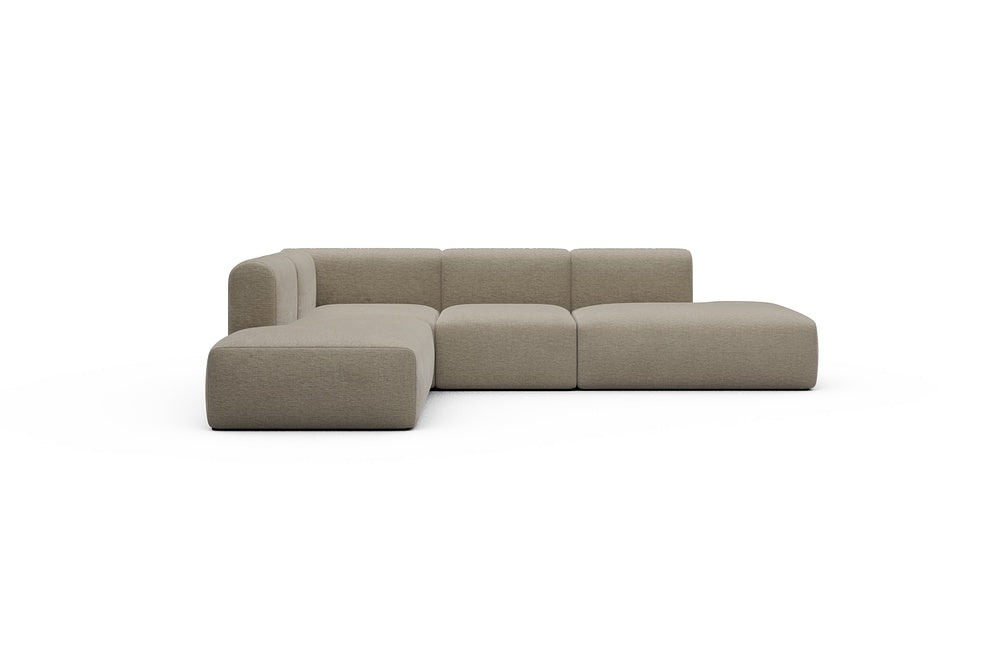 Rund Casual Modular Sofa - Configurations 1 - F3H - 296 x 224 cm - Open-end + 2 Seater + Open-end - 810 Smooth Smooth Beige