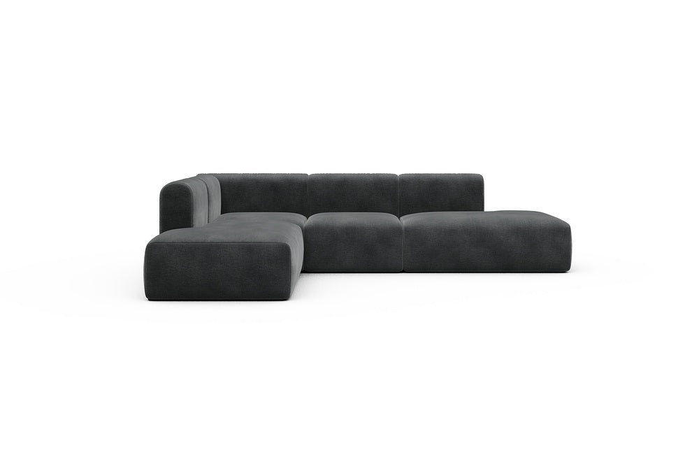 Rund Casual Modular Sofa - Configurations 1 - F3H - 296 x 224 cm - Open-end + 2 Seater + Open-end - 811 Smooth Deep Warm Grey