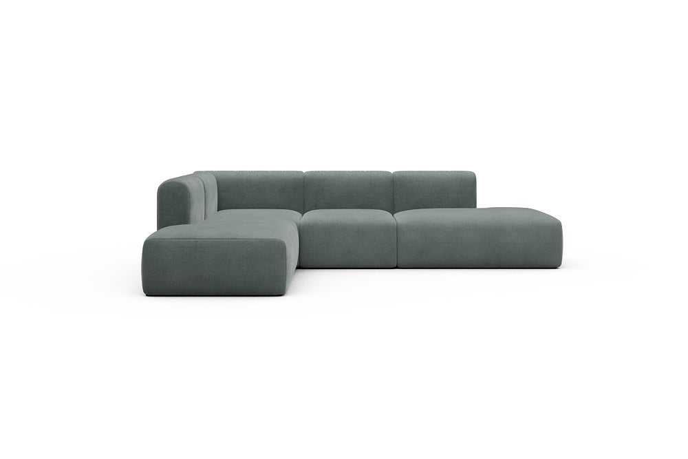 Rund Casual Modular Sofa - Configurations 1 - F3H - 296 x 224 cm - Open-end + 2 Seater + Open-end - 812 Smooth Smooth Silver Grey