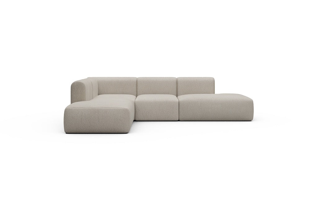 Rund Casual Modular Sofa - Configurations 1 - F3H - 296 x 224 cm - Open-end + 2 Seater + Open-end - 816 Aivi Lace Beige
