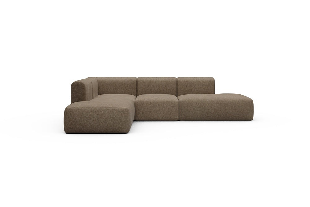 Rund Casual Modular Sofa - Configurations 1 - F3H - 296 x 224 cm - Open-end + 2 Seater + Open-end - 817 Aivi Khaki Brown