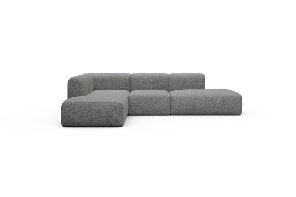 Rund Casual Modular Sofa - Configurations 1 - F3H - 296 x 224 cm - Open-end + 2 Seater + Open-end - 868 Vanora Warm Grey