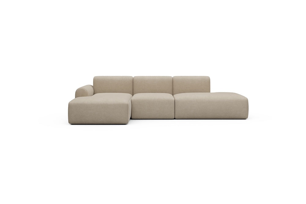 Rund Casual Modular Sofa - Configurations 2 - K1L - 296 x 152 cm - Chaise + 1 Seater + Open-end - 410 Esina Almond Beige