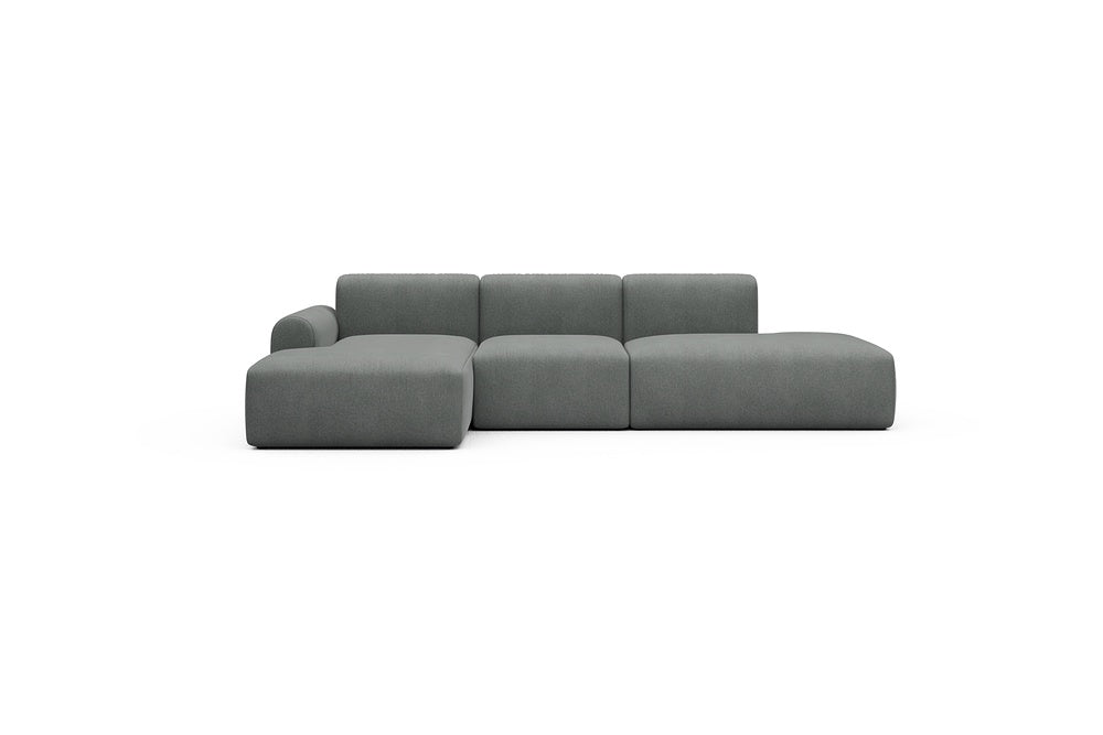 Rund Casual Modular Sofa - Configurations 2 - K1L - 296 x 152 cm - Chaise + 1 Seater + Open-end - 440 Satya Steel Grey