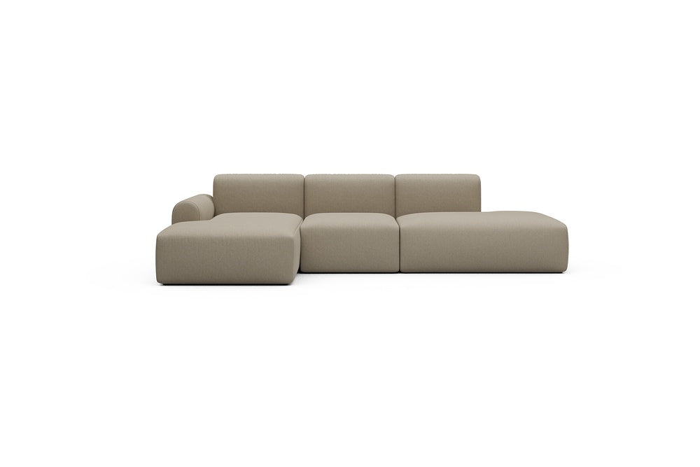 Rund Casual Modular Sofa - Configurations 2 - K1L - 296 x 152 cm - Chaise + 1 Seater + Open-end - 445 Satya Natural Biege