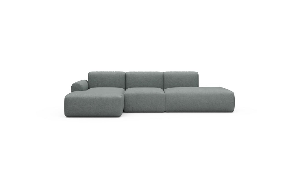 Rund Casual Modular Sofa - Configurations 2 - K1L - 296 x 152 cm - Chaise + 1 Seater + Open-end - 485 Denari Soft Grey