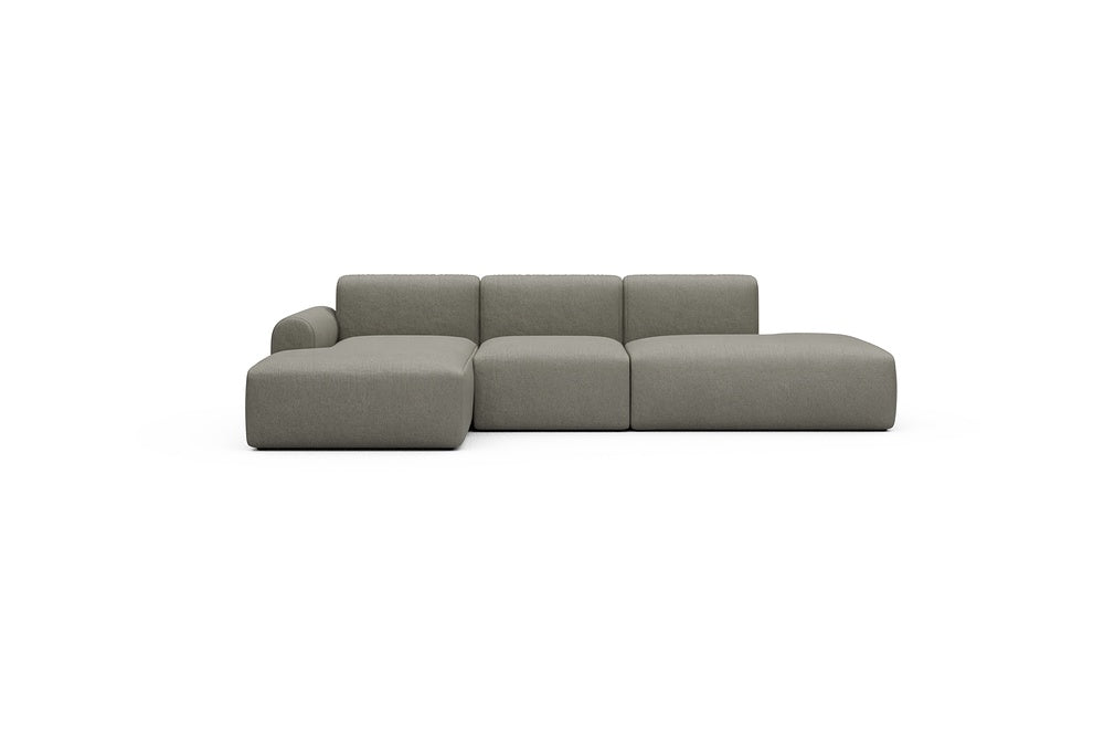 Rund Casual Modular Sofa - Configurations 2 - K1L - 296 x 152 cm - Chaise + 1 Seater + Open-end - 486 Denari Warm Grey