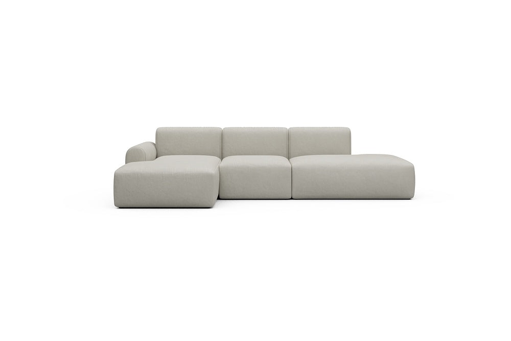 Rund Casual Modular Sofa - Configurations 2 - K1L - 296 x 152 cm - Chaise + 1 Seater + Open-end - 487 Denari Clean Beige