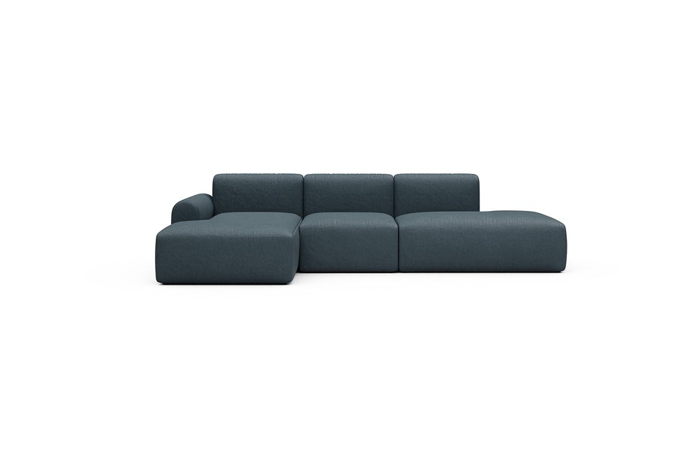 Rund Casual Modular Sofa - Configurations 2 - K1L - 296 x 152 cm - Chaise + 1 Seater + Open-end - 489 Denari Royal Blue