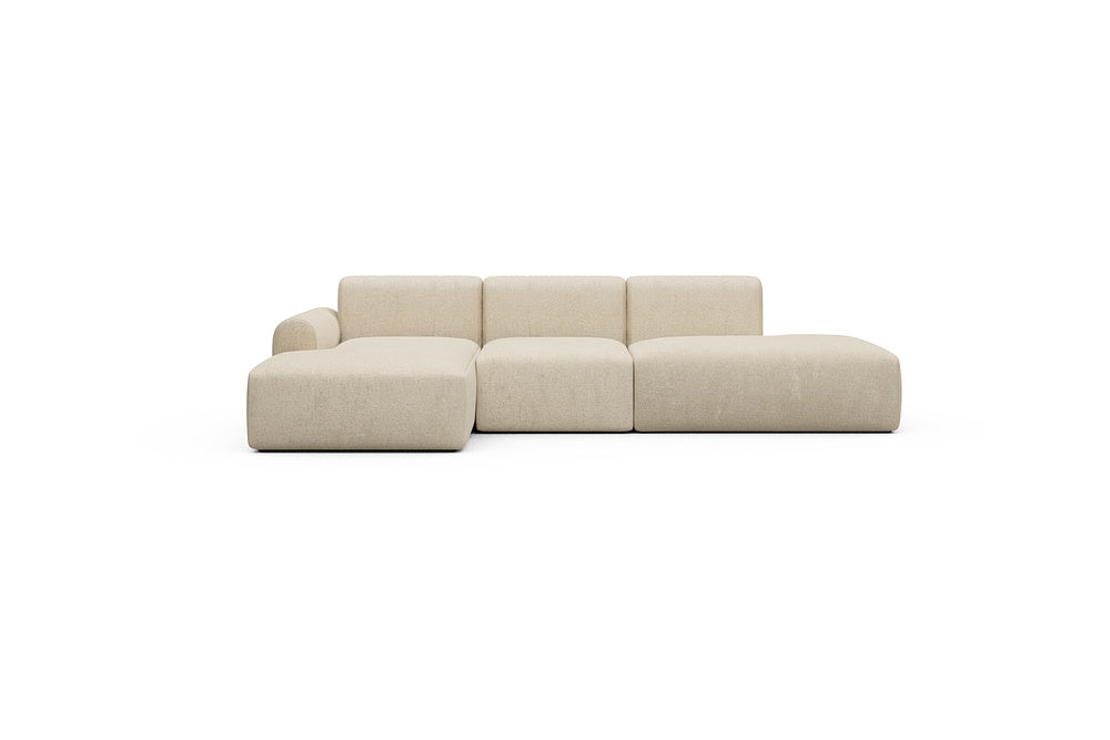 Rund Casual Modular Sofa - Configurations 2 - K1L - 296 x 152 cm - Chaise + 1 Seater + Open-end - 496 Casone Natural Beigie