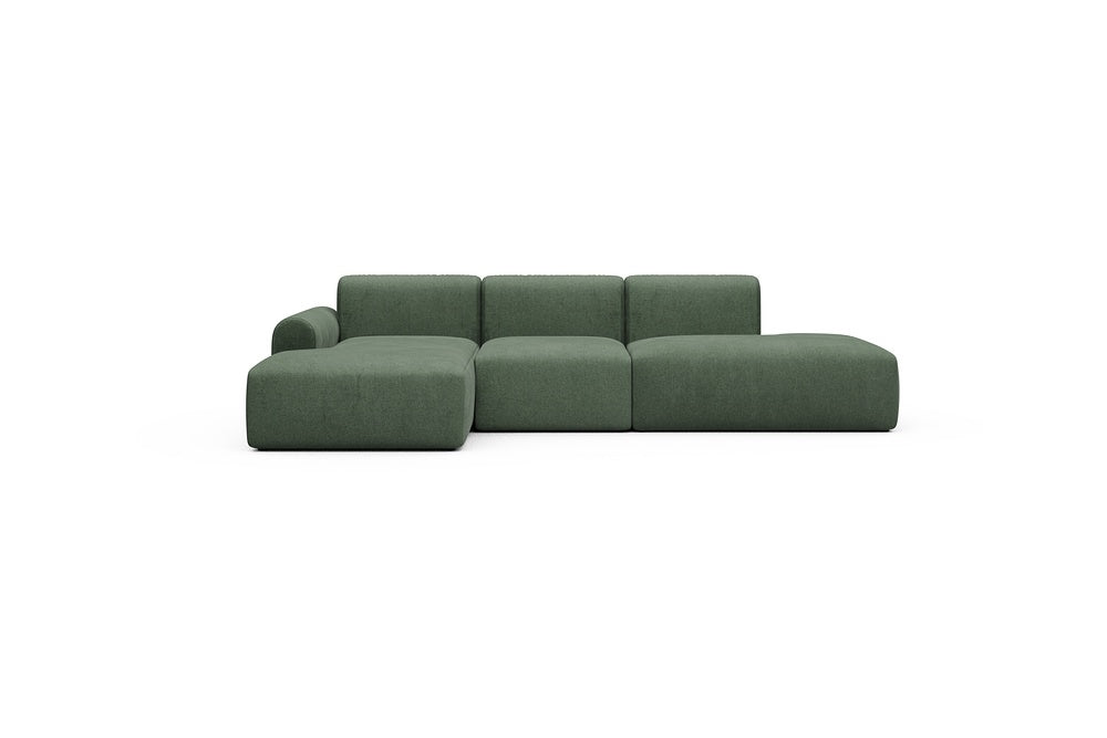 Rund Casual Modular Sofa - Configurations 2 - K1L - 296 x 152 cm - Chaise + 1 Seater + Open-end - 498 Casone Forest Green
