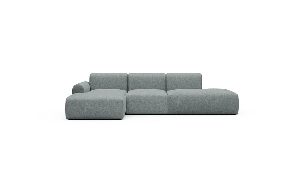 Rund Casual Modular Sofa - Configurations 2 - K1L - 296 x 152 cm - Chaise + 1 Seater + Open-end - 499 Casone Light mixed Green