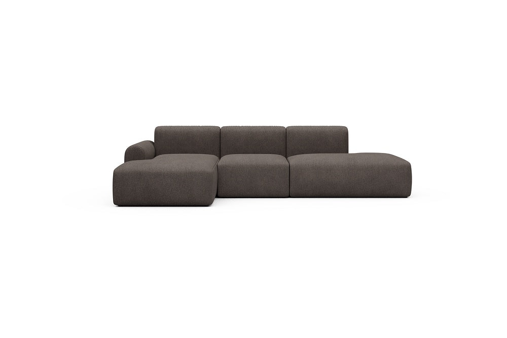 Rund Casual Modular Sofa - Configurations 2 - K1L - 296 x 152 cm - Chaise + 1 Seater + Open-end - 530 Bouclé Taupe