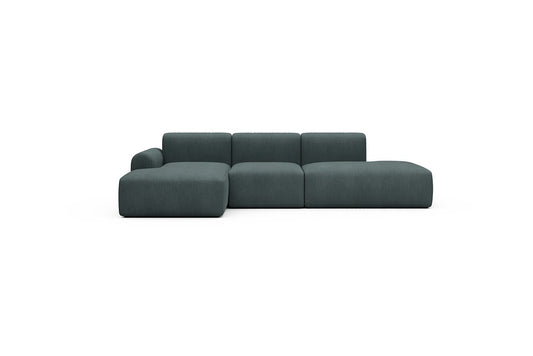 Rund Casual Modular Sofa - Configurations 2 - K1L - 296 x 152 cm - Chaise + 1 Seater + Open-end - 573 Vivus Dusty Blue