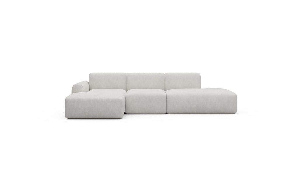 Rund Casual Modular Sofa - Configurations 2 - K1L - 296 x 152 cm - Chaise + 1 Seater + Open-end - 574 Vivus Dusty Off White