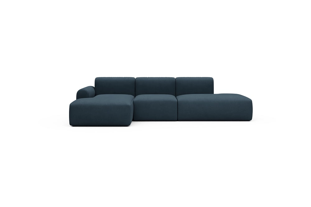 Rund Casual Modular Sofa - Configurations 2 - K1L - 296 x 152 cm - Chaise + 1 Seater + Open-end - 580 Argus Navy Blue