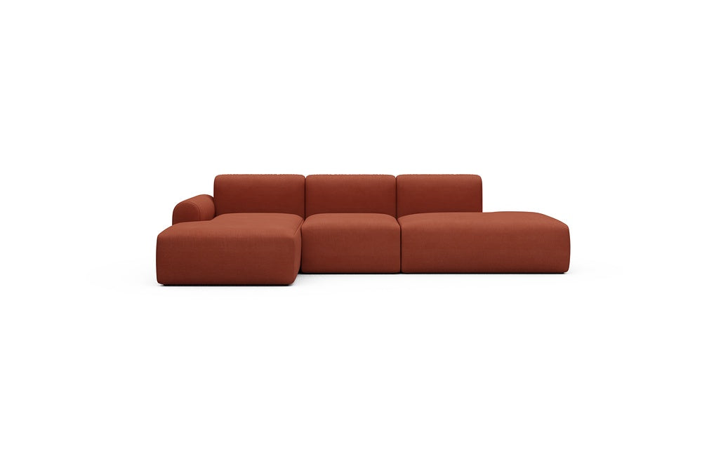 Rund Casual Modular Sofa - Configurations 2 - K1L - 296 x 152 cm - Chaise + 1 Seater + Open-end - 581 Argus Rust