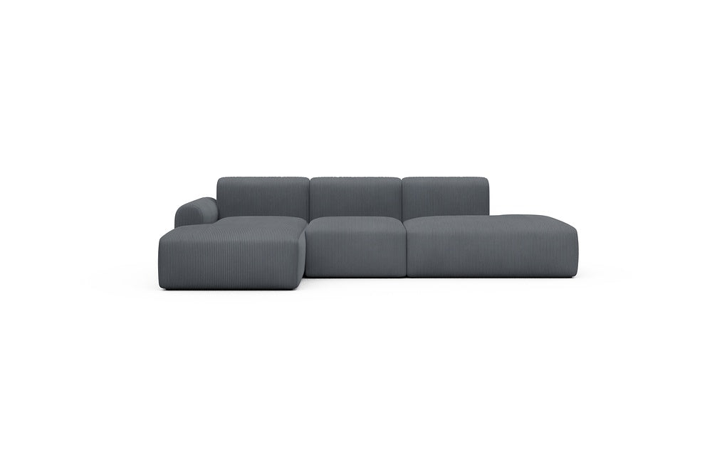 Rund Casual Modular Sofa - Configurations 2 - K1L - 296 x 152 cm - Chaise + 1 Seater + Open-end - 592 Corduroy Silvermist