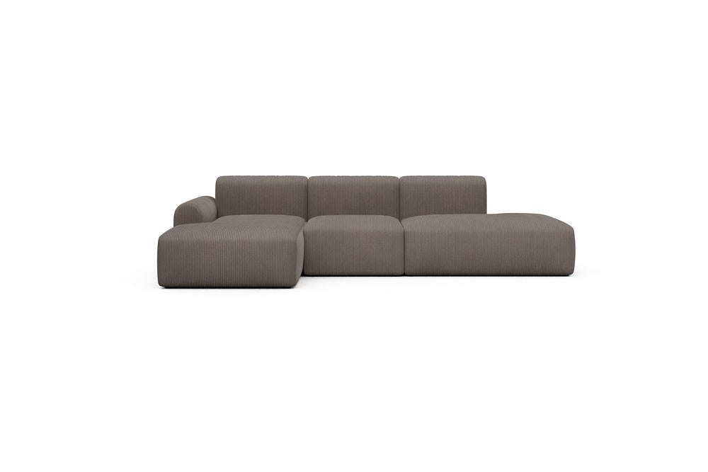 Rund Casual Modular Sofa - Configurations 2 - K1L - 296 x 152 cm - Chaise + 1 Seater + Open-end - 596 Corduroy Mocha