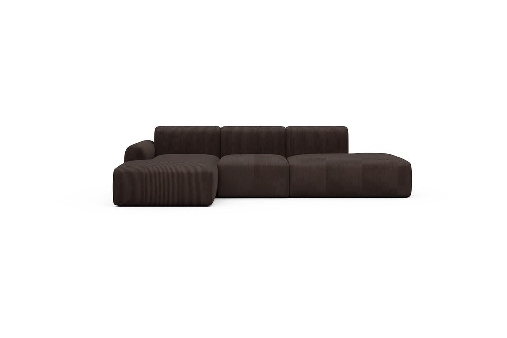 Rund Casual Modular Sofa - Configurations 2 - K1L - 296 x 152 cm - Chaise + 1 Seater + Open-end - 600 Corduroy Cocoa