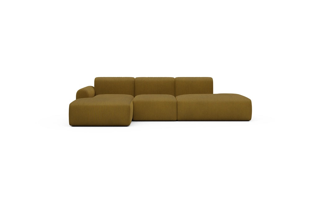Rund Casual Modular Sofa - Configurations 2 - K1L - 296 x 152 cm - Chaise + 1 Seater + Open-end - 601 Corduroy Ochre