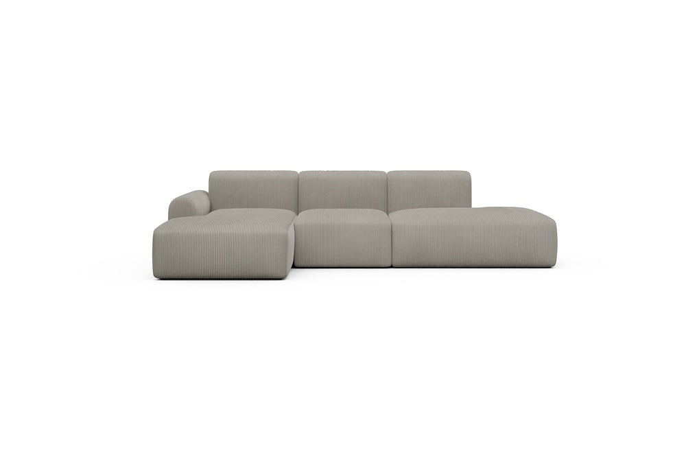 Rund Casual Modular Sofa - Configurations 2 - K1L - 296 x 152 cm - Chaise + 1 Seater + Open-end - 603 Corduroy Beige