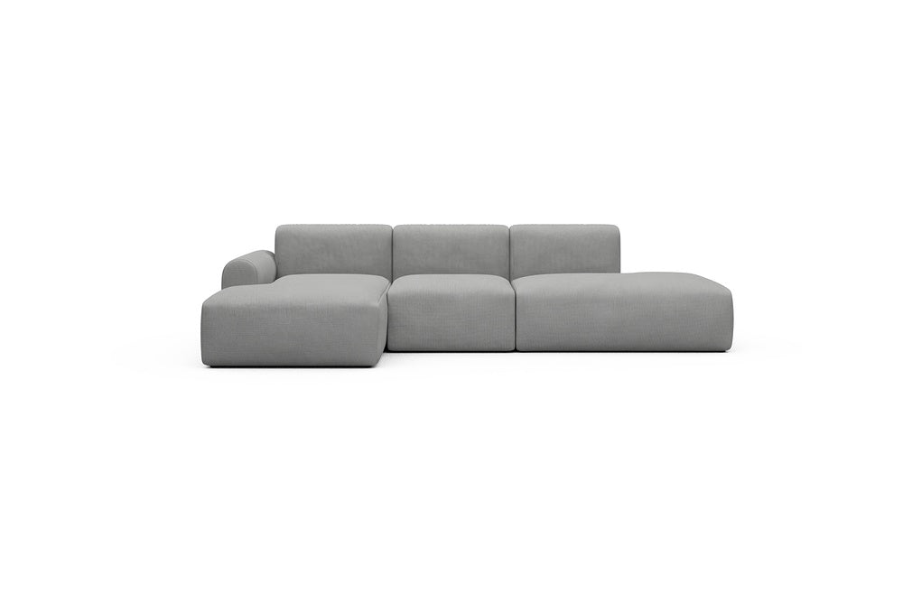 Rund Casual Modular Sofa - Configurations 2 - K1L - 296 x 152 cm - Chaise + 1 Seater + Open-end - 764 Cura Sand Grey