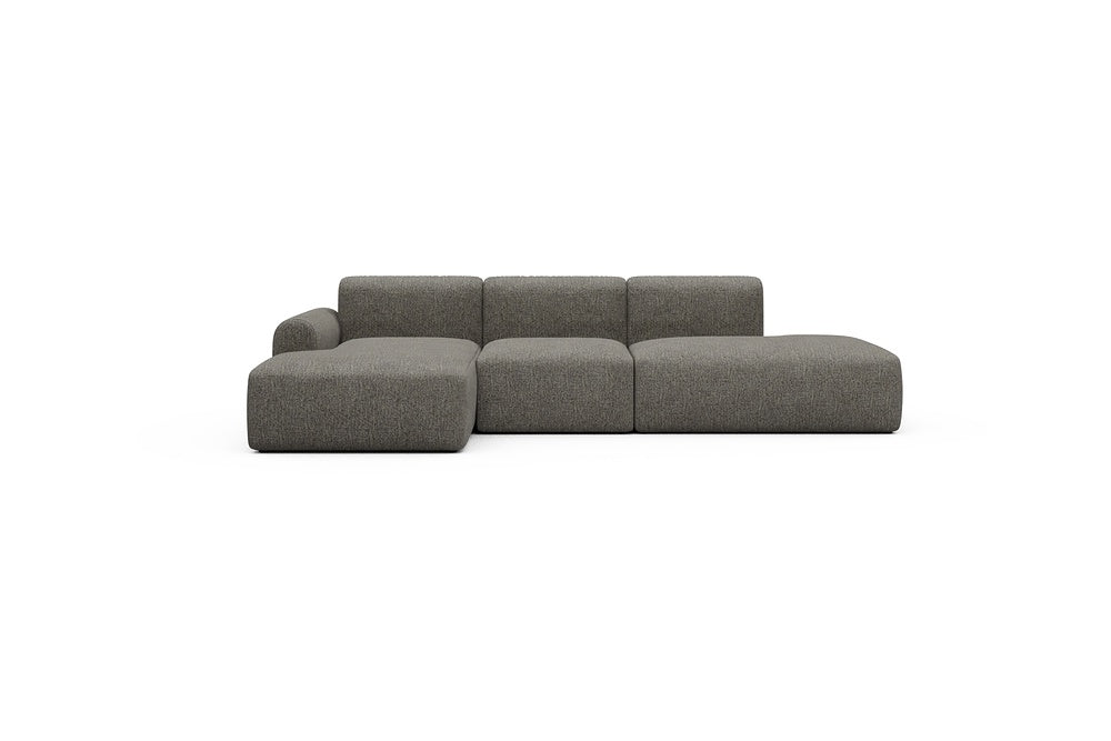 Rund Casual Modular Sofa - Configurations 2 - K1L - 296 x 152 cm - Chaise + 1 Seater + Open-end - 771 Carreno Sepia Brown