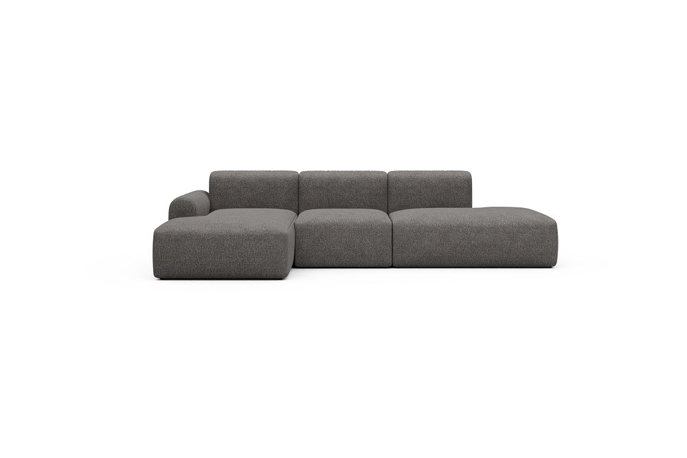 Rund Casual Modular Sofa - Configurations 2 - K1L - 296 x 152 cm - Chaise + 1 Seater + Open-end - 772 Carreno Salt & Pepper
