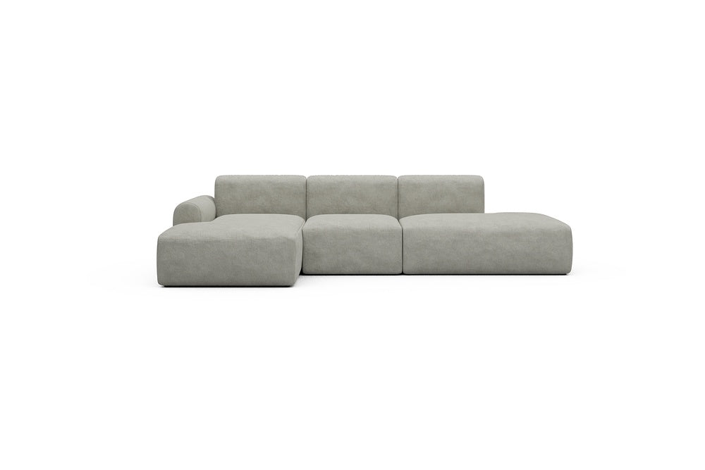 Rund Casual Modular Sofa - Configurations 2 - K1L - 296 x 152 cm - Chaise + 1 Seater + Open-end - 773 Carreno Moon Stone White