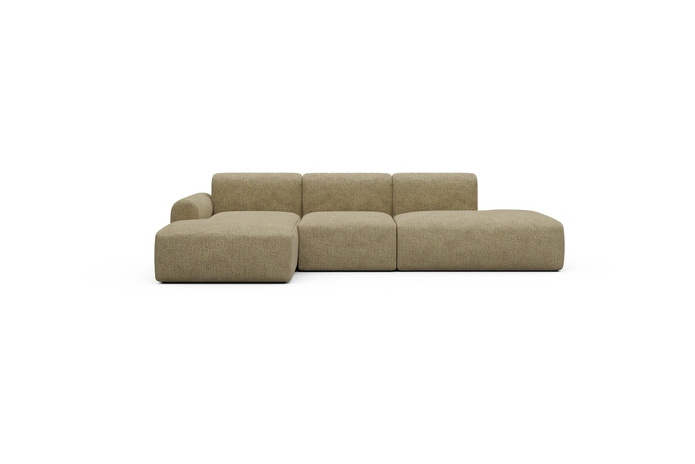 Rund Casual Modular Sofa - Configurations 2 - K1L - 296 x 152 cm - Chaise + 1 Seater + Open-end - 774 Carreno Sicilian Yellow