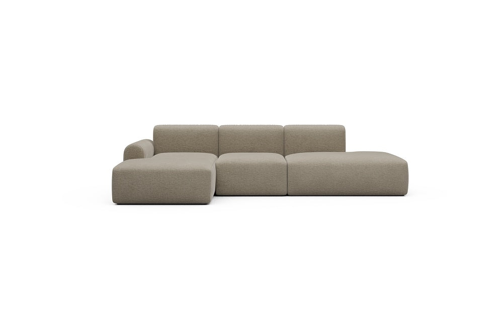 Rund Casual Modular Sofa - Configurations 2 - K1L - 296 x 152 cm - Chaise + 1 Seater + Open-end - 810 Smooth Smooth Beige