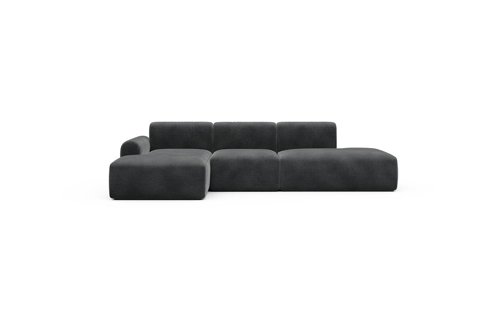 Rund Casual Modular Sofa - Configurations 2 - K1L - 296 x 152 cm - Chaise + 1 Seater + Open-end - 811 Smooth Deep Warm Grey