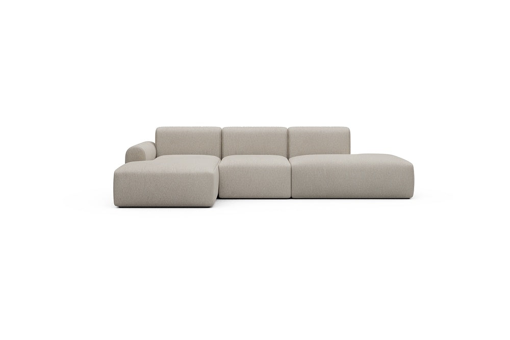 Rund Casual Modular Sofa - Configurations 2 - K1L - 296 x 152 cm - Chaise + 1 Seater + Open-end - 816 Aivi Lace Beige