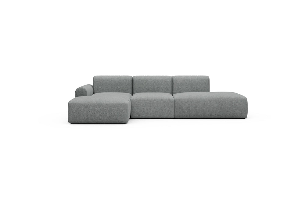 Rund Casual Modular Sofa - Configurations 2 - K1L - 296 x 152 cm - Chaise + 1 Seater + Open-end - 819 Aivi Gravel Grey
