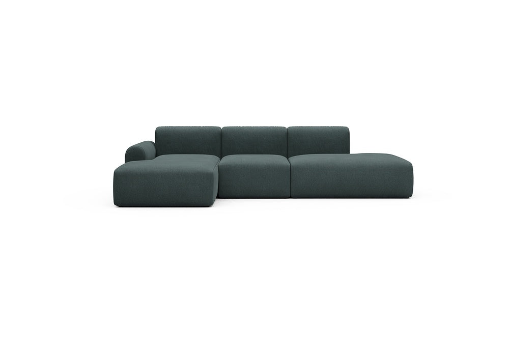 Rund Casual Modular Sofa - Configurations 2 - K1L - 296 x 152 cm - Chaise + 1 Seater + Open-end - 851 Mahoga Dark Blue